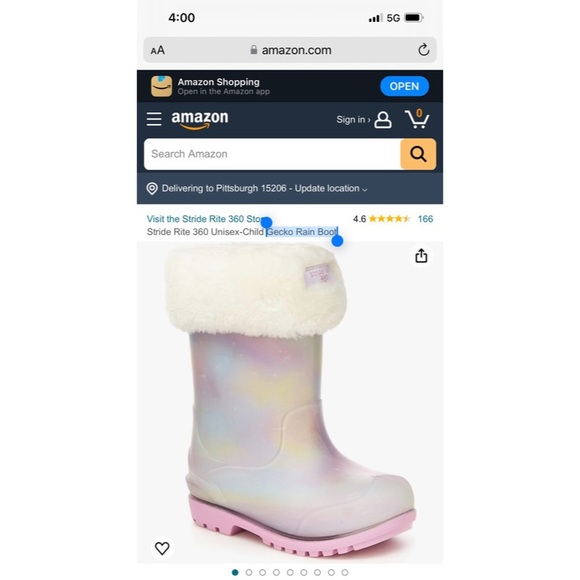 🌸✨Stride Rite 360 Toddler Rainbow Gecko Rain Boot with Cozy Removable Lining - Picture 1 of 14